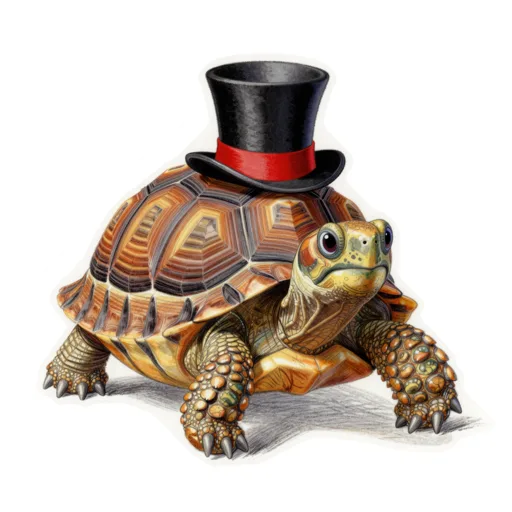 Tortoise Plodding Top Hat