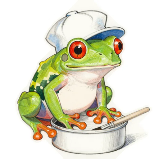 Tree Frog Painting Painter Cap