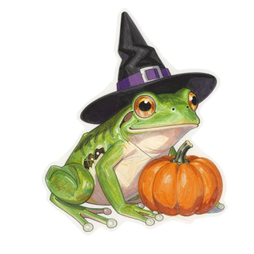 Tree Frog Trick Or Treating Witch Hat